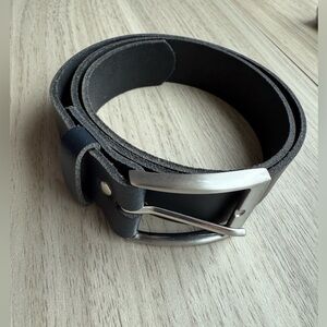 Young Hero Men's Classic Black Genuine Leather Belt Made in Germany